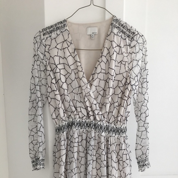 Greylin midi dress, black and white. - Picture 2 of 3